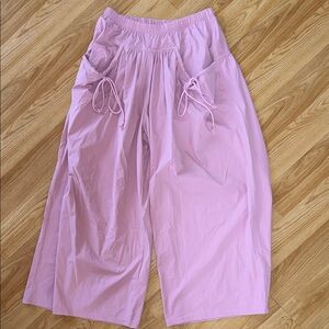 Fashion Pink Casual Wide Leg Cropped Pants Outdoors Coastal Grandma Gorpcore Sm
